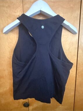 EUC - CRZ YOGA Ribbed seamless Crop Bra tank top Black Size Large